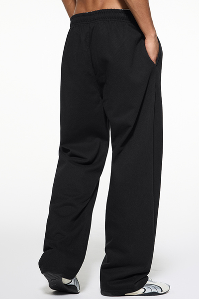 Unisex Summer 450g Elastic Drawstring Straight Pants