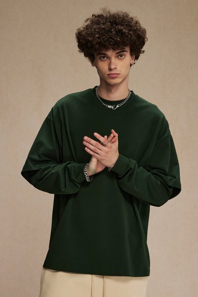 Men's Cotton Patchwork Faux Two-Piece Sweatshirt