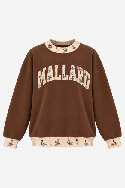 Unisex Fall Clothing Duck Print Color Block Sweatshirt