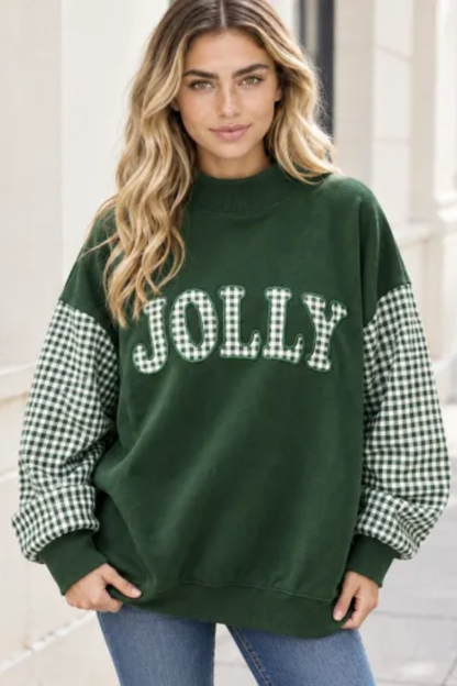 Women Fall Clothing Christmas Merry Plaid Sweatshirt