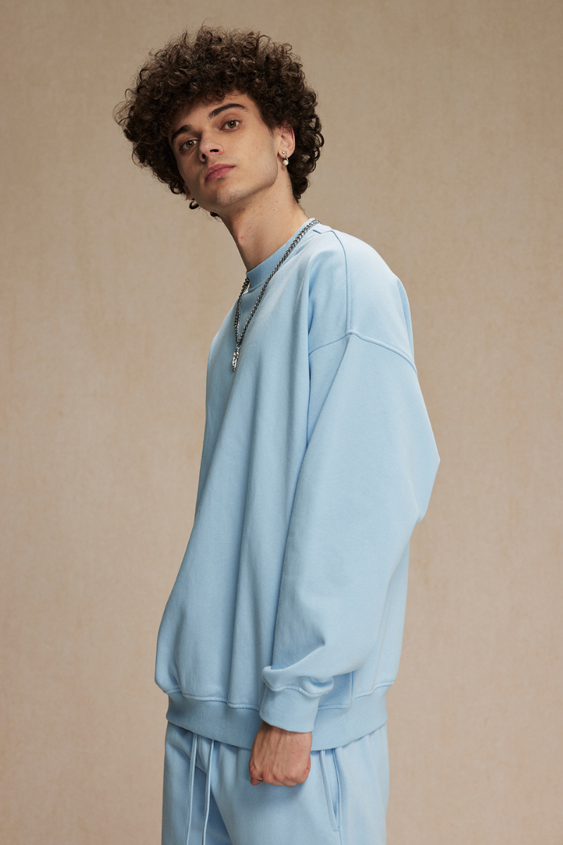 Men's Streetwear Relaxed Drop-Shoulder Solid Pullover