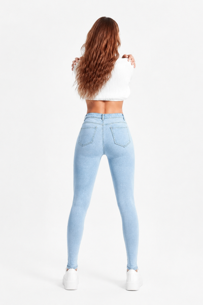 Women's Light Blue Wash High Waist Skinny Jeans