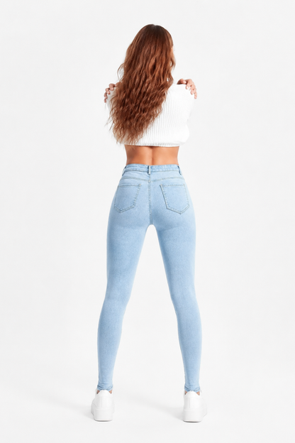 Women's Light Blue Wash High Waist Skinny Jeans