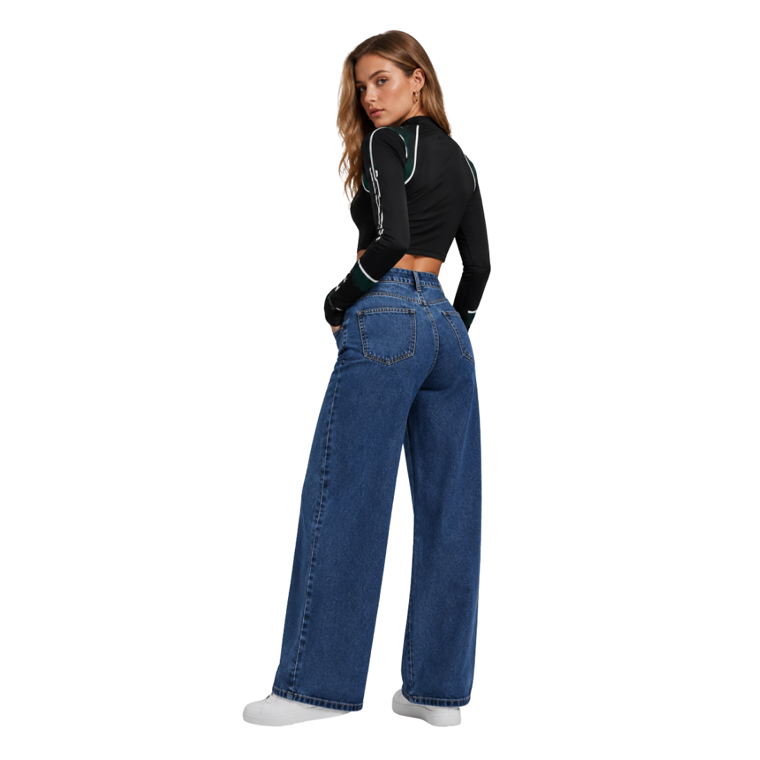 Women's High Waist Heavyweight Wide Leg Jeans
