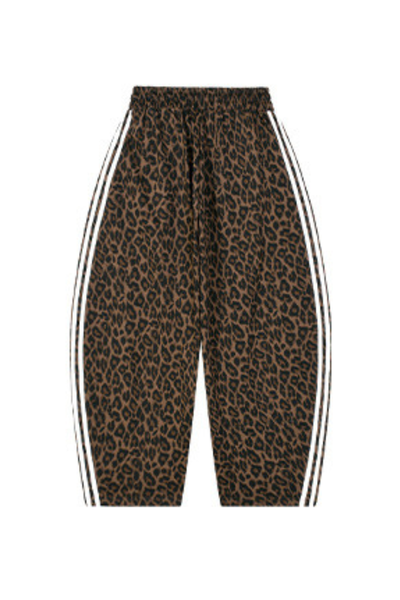 Men's Fall Winter Vintage Leopard Curved-Leg Sweatpants