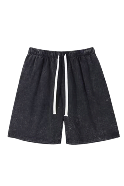 Unisex Summer 5-Inch Vintage Wax-Washed Distressed Shorts