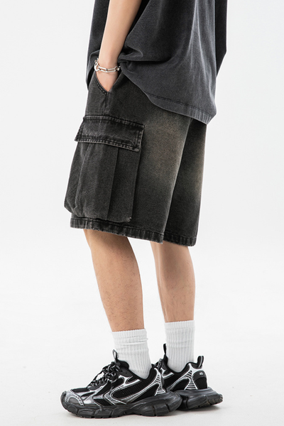 Men's Summer Washed Cargo Loose 3D Pocket 5" Shorts