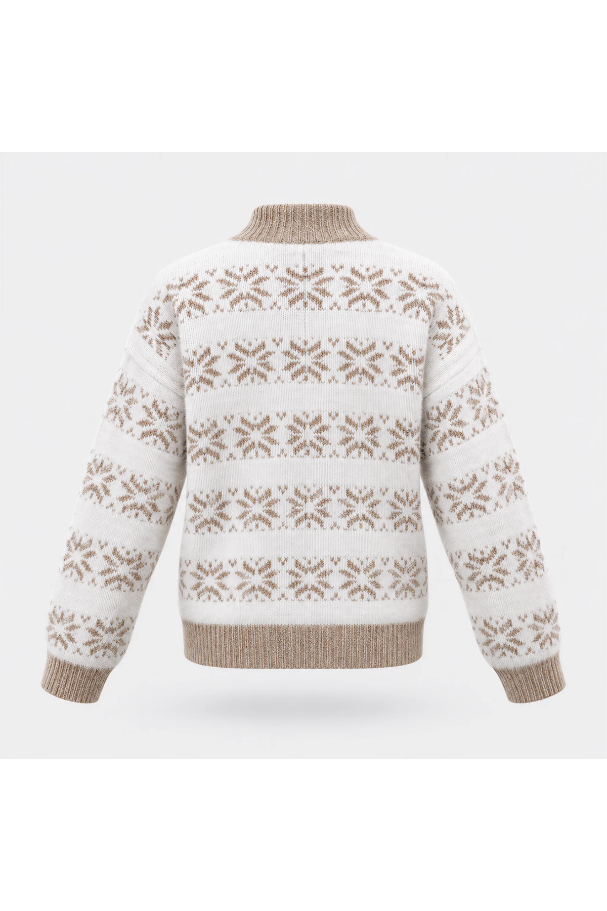 Women's Fall Christmas Snowflake Mock Neck Knit Sweater