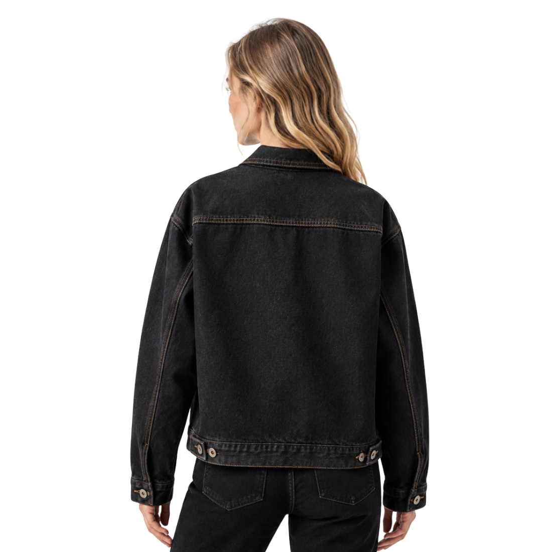 Women's Classic Raw Black Denim Jacket