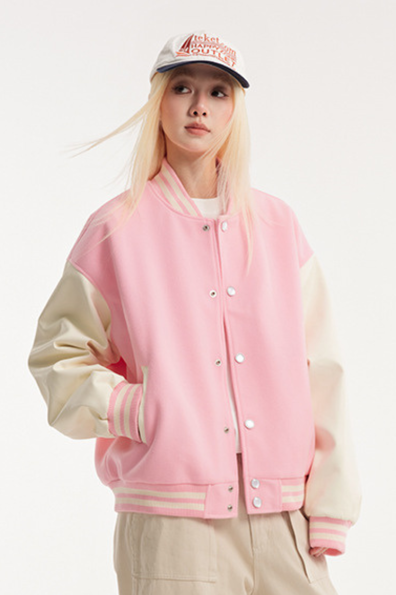 Unisex American Retro Sporty Baseball Jacket Cleanfit Loose