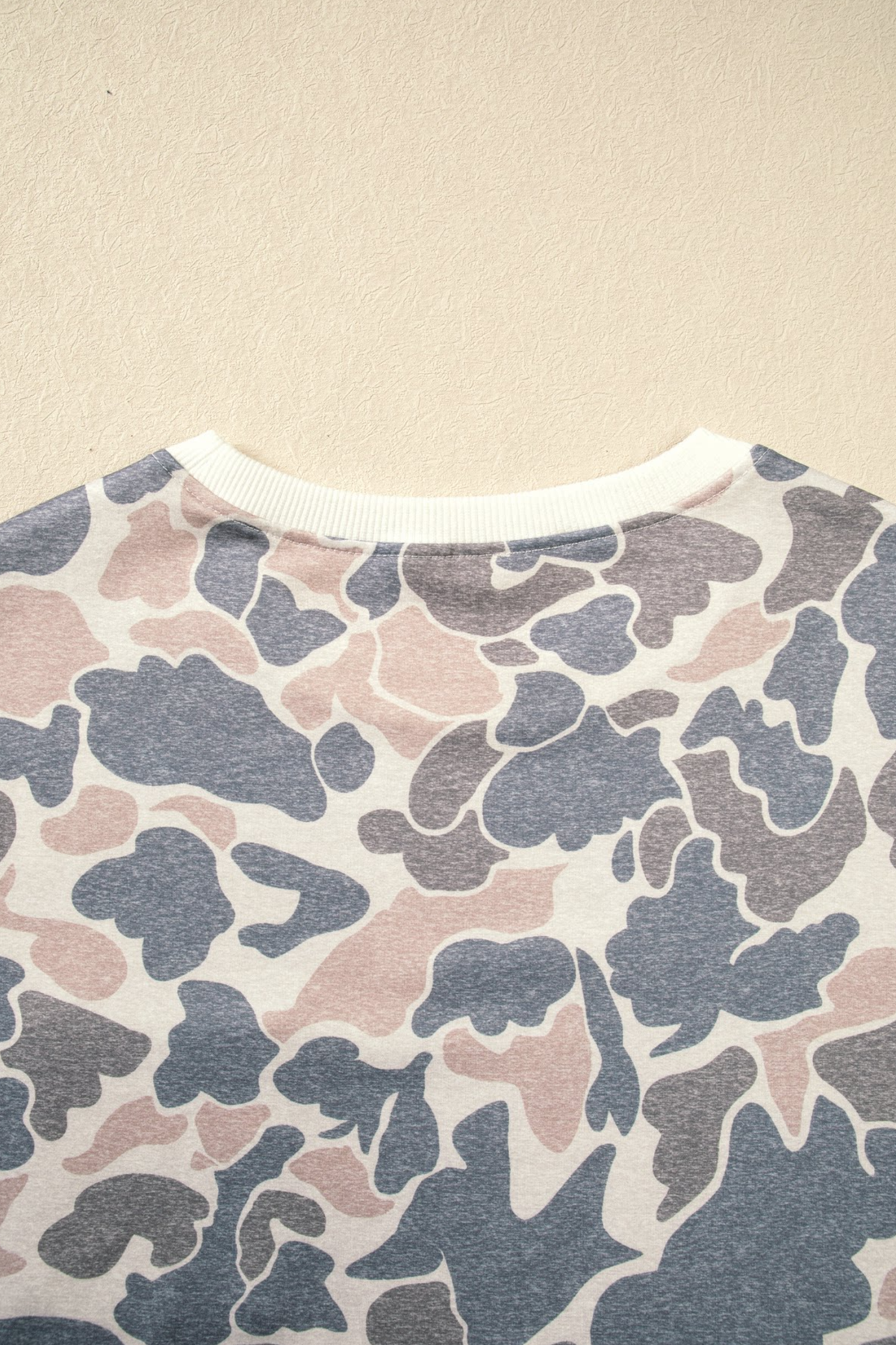 Women's Fall Camo Print Crew Neck Loose Mini Dress