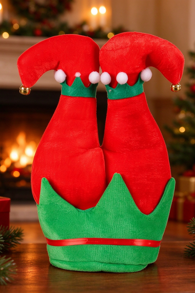 Christmas Elf Legs Novelty Hat Funny Party Costume Headwear