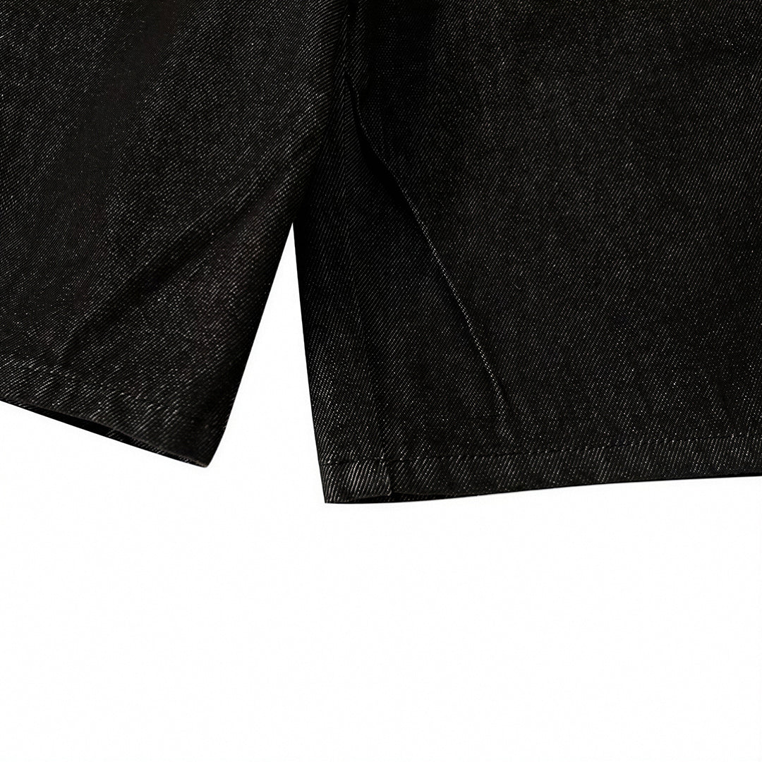 Men's Summer Solid Color Loose Wide-Leg Denim Shorts