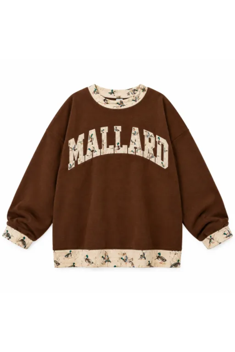 Women Fall Clothing Mallard Contrast Trim Sweatshirt