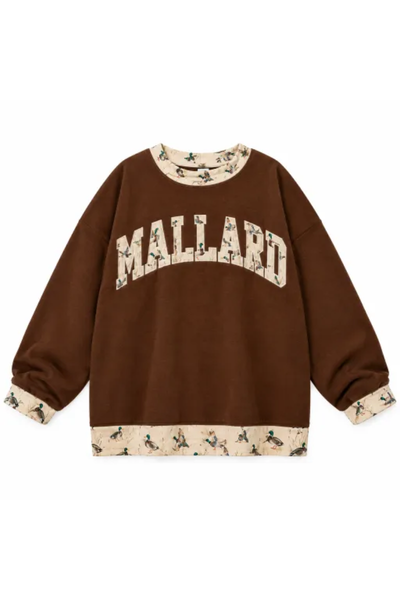 Women Fall Clothing Mallard Contrast Trim Sweatshirt