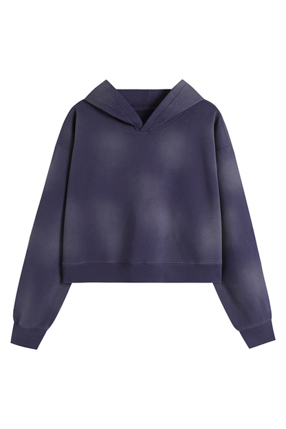 Women's Fall Gradient-Wash Cropped Pullover Hoodie