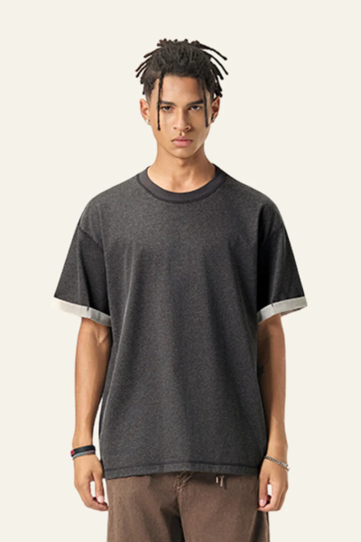 Men's Color-blocked Base Layer Short-sleeved T-shirt