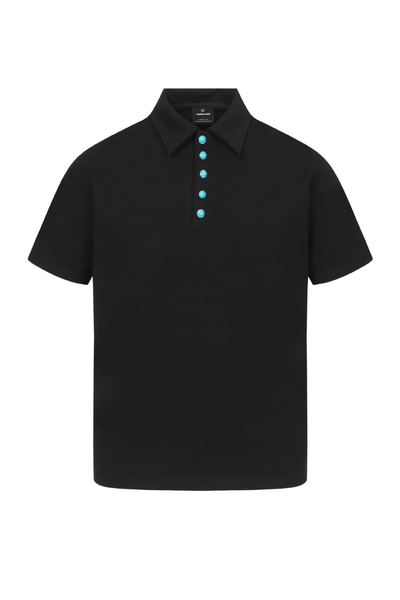 Men's Summer Turquoise Collar 320g Solid Minimalist Polo