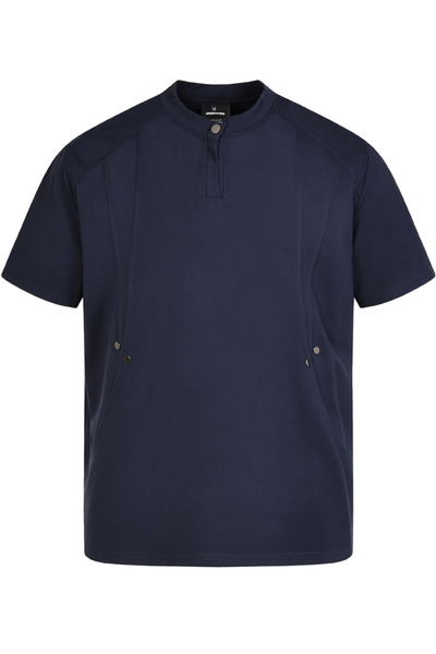 Men's Summer 320g Nylon-Cotton Minimalist Stand Collar Tee