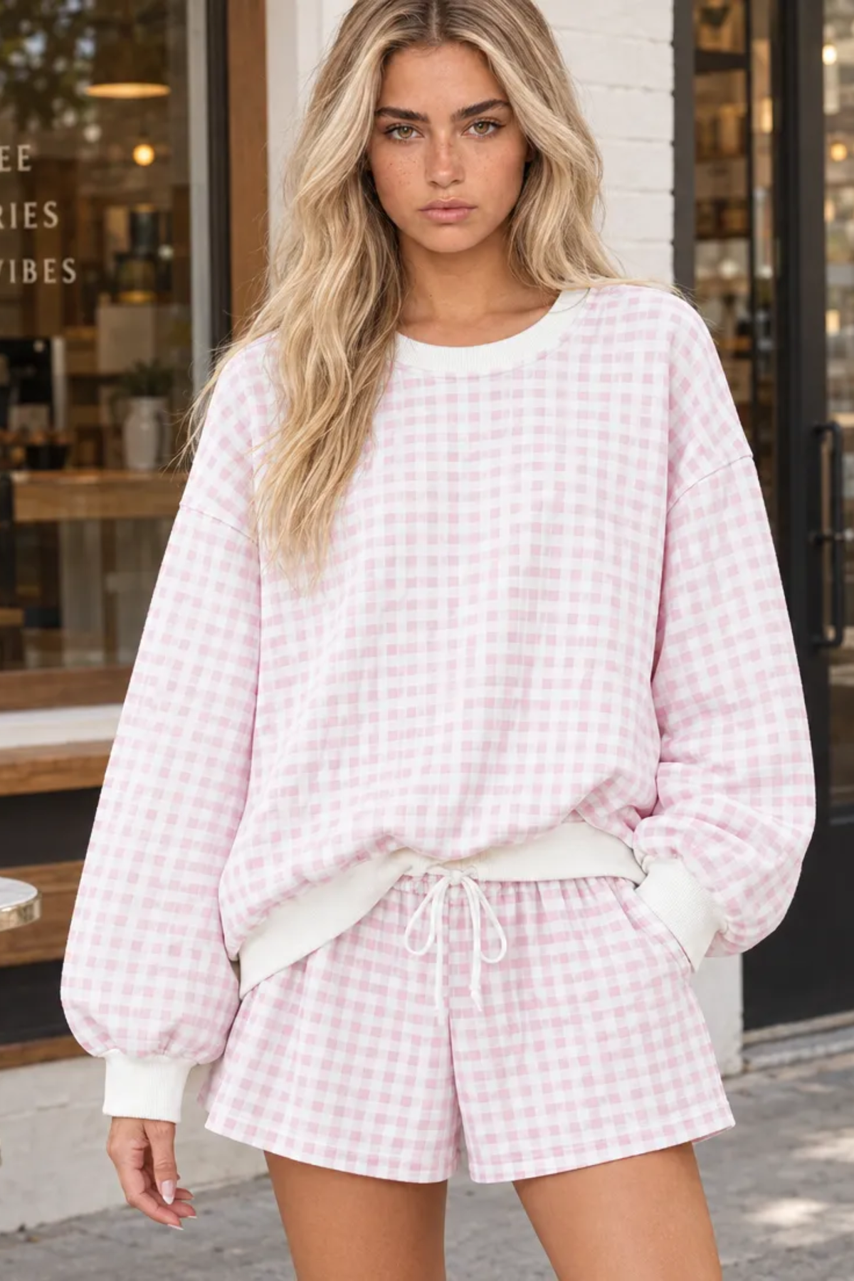 Women's Plaid Multi Pocket Fall Casual 2 Piece Set