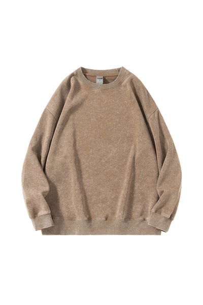 Men's Fall Winter Vintage Loose Crewneck Cotton Sweatshirt