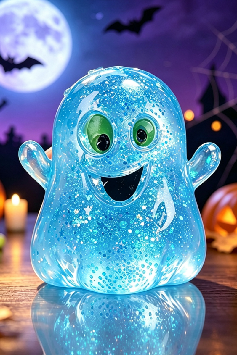 Unisex Fall Halloween Glitter Ghost Slow Rebound Fidget Toy