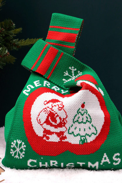 Unisex Christmas Knitted Apple Pouch Gift Packaging Bag