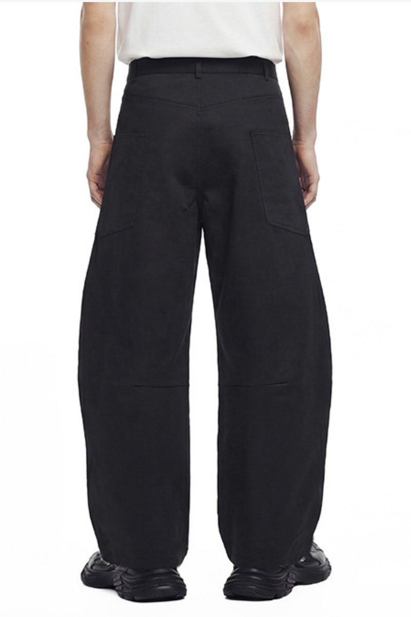 Unisex 240g Woven Multi-Pocket Wide Curved Cargo Pants