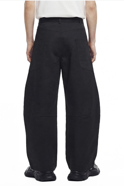 Unisex 240g Woven Multi-Pocket Wide Curved Cargo Pants