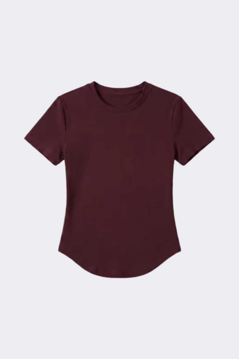 Women's Outdoor Yoga Gym Tight Run Tee - Crewneck