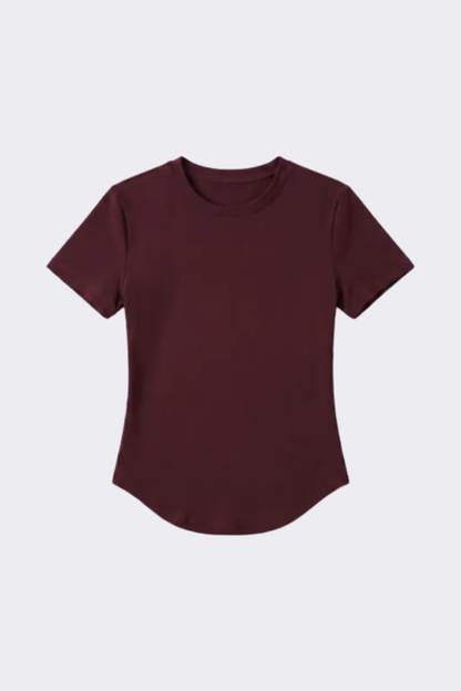 Women's Outdoor Yoga Gym Tight Run Tee - Crewneck