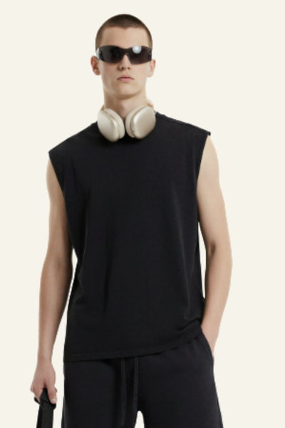 Men's Cotton Washed Retro Round-necked Tank Top