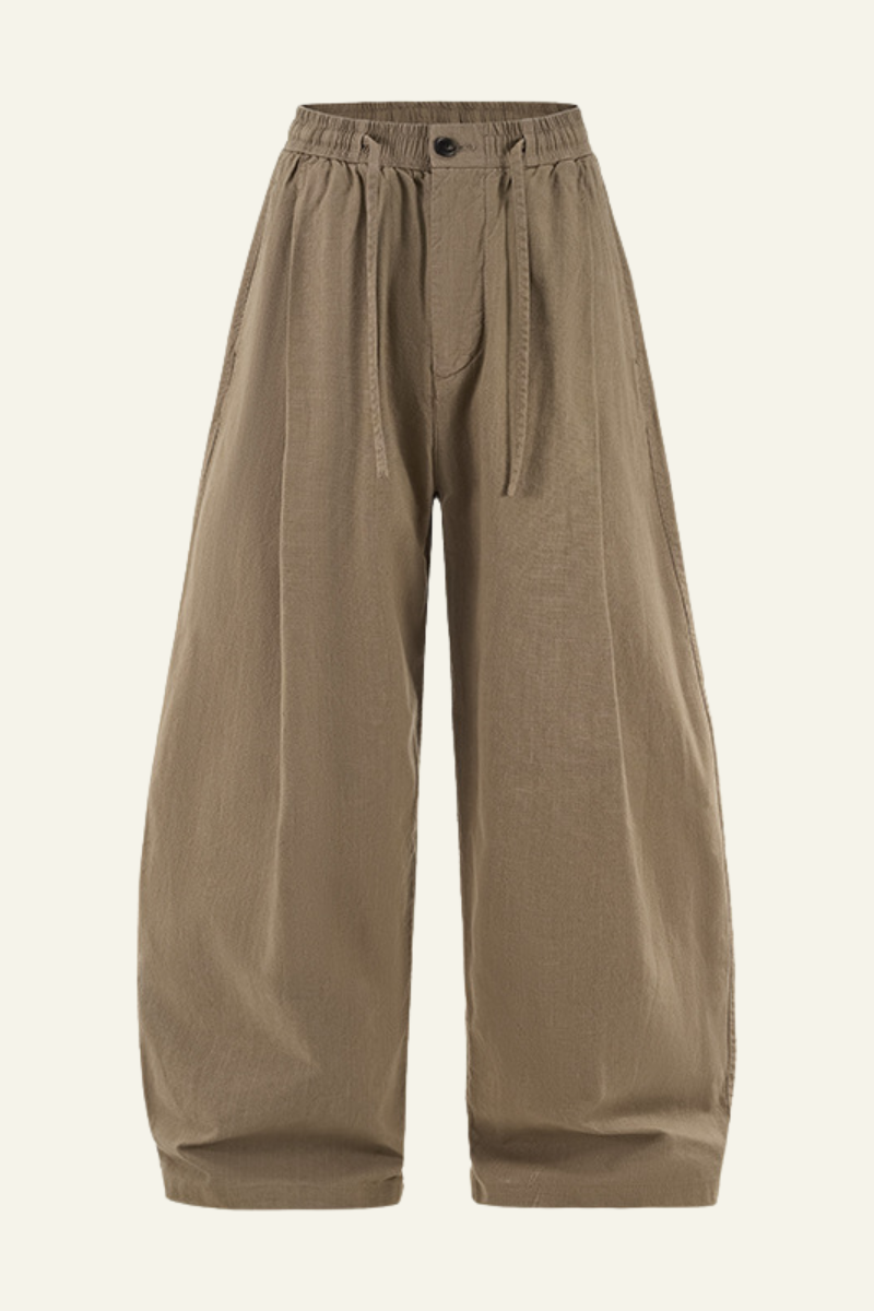 Men's Cotton Vintage Drawstring Wide Leg Pants