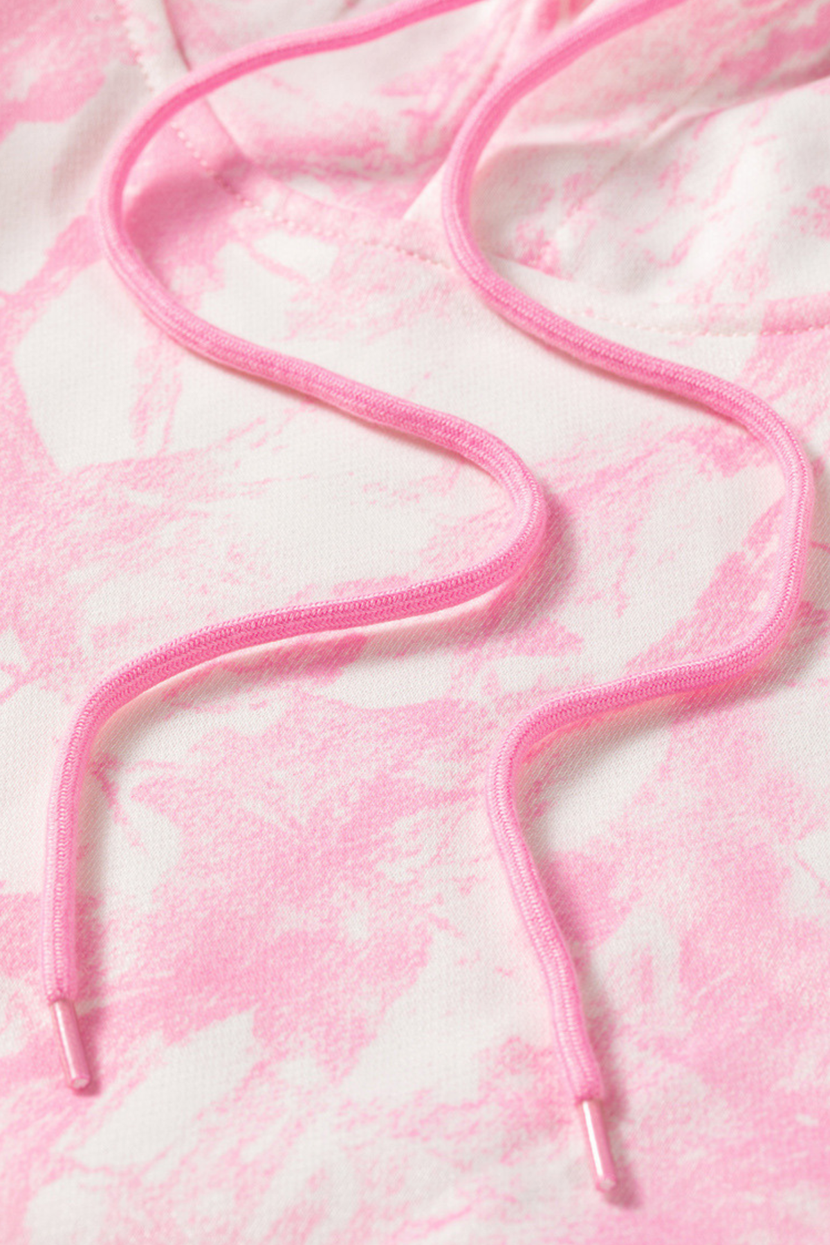 Women Spring Tie Dye Balloon Sleeve Hoodie Shorts Set