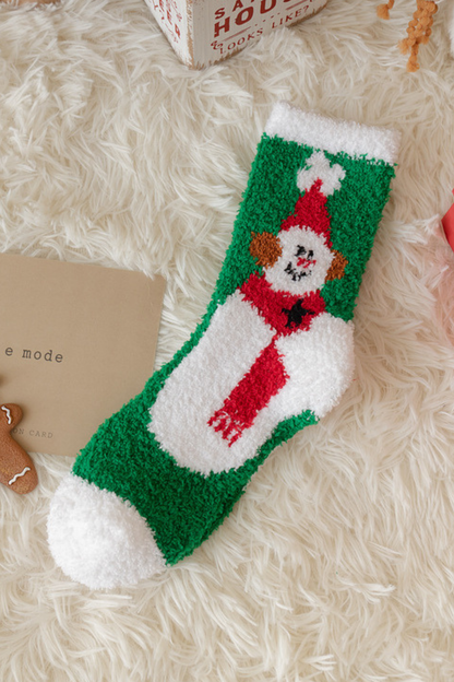 Women's Christmas Red Cute Cartoon Gift Mid Socks