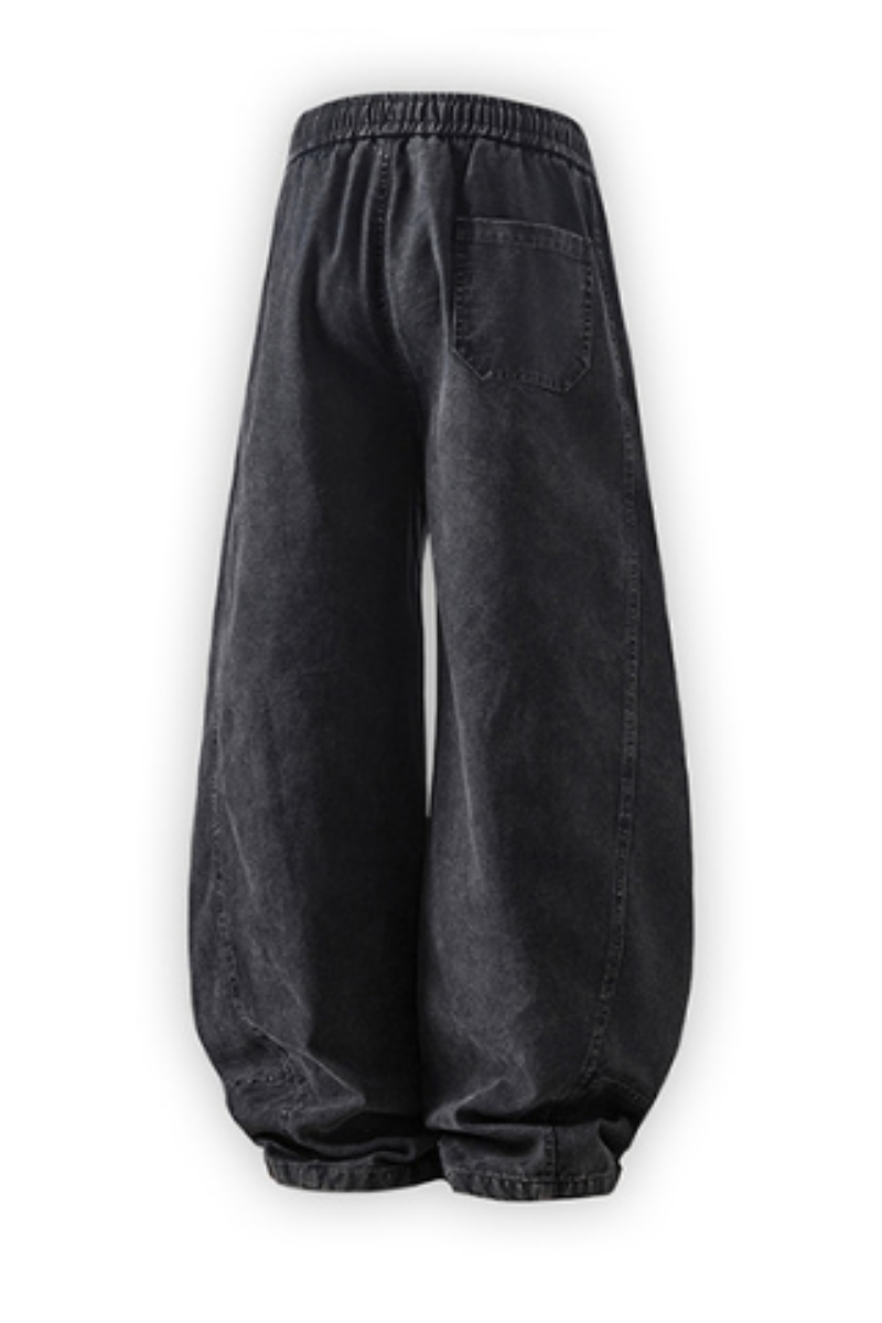 Men All Season Vintage Washed Wide Leg Scimitar Pants
