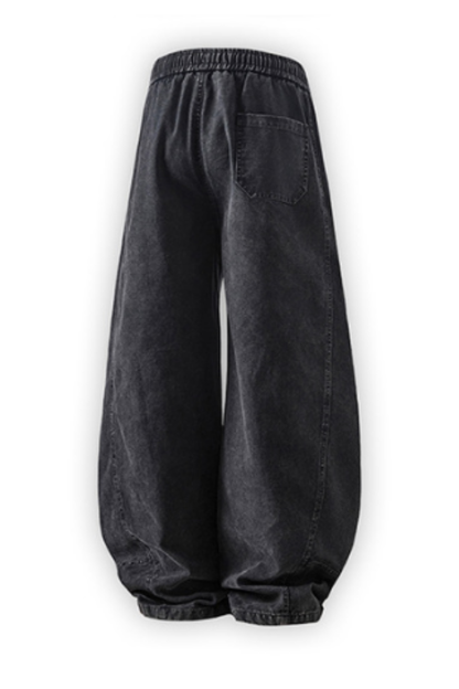 Men All Season Vintage Washed Wide Leg Scimitar Pants