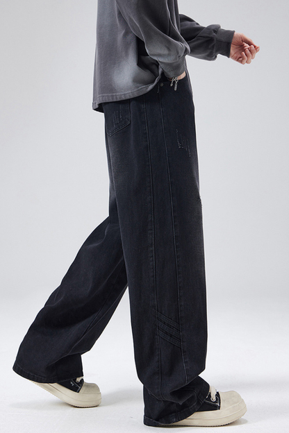Men's Summer Tencel Draped Wide Leg Denim Pants