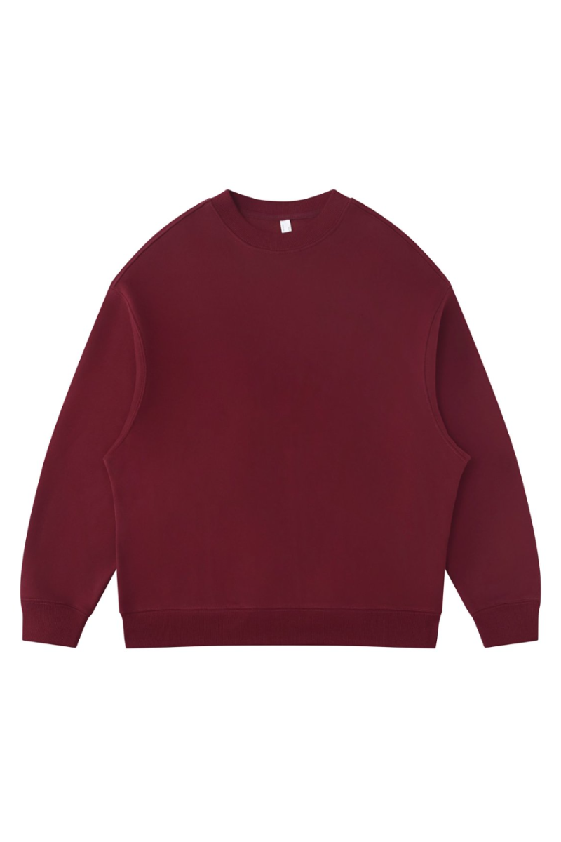 Men's Fall Winter Fleece-Lined Loose Crewneck Sweatshirt