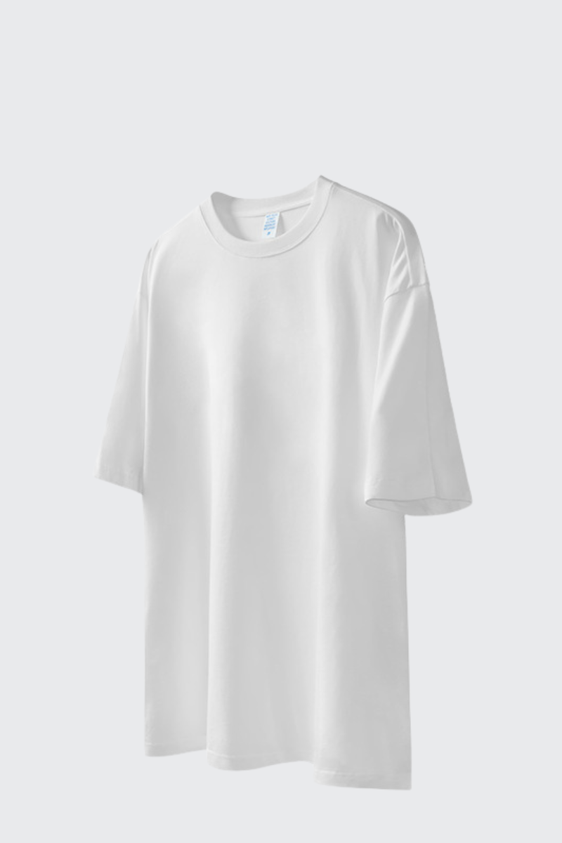 Men's Spring Summer 200g Cotton Solid Crewneck Oversized Tee