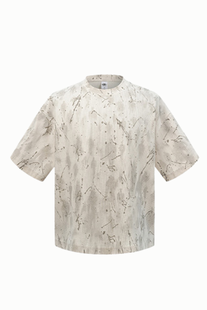 Men's Streetwear Jacquard Crack Print Vintage T-shirt