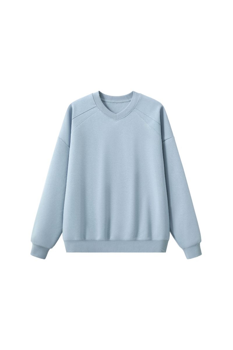 Unisex Fall Cotton Blend Raglan Loose Pullover Sweatshirt