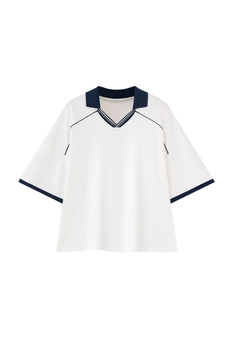 Men's Summer Colorblock Cooling Quick Dry Boxy Polo