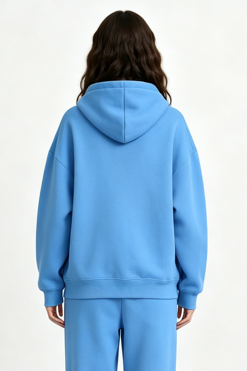 Women's Fall Winter Oversized Solid Kangaroo-Pocket Hoodie