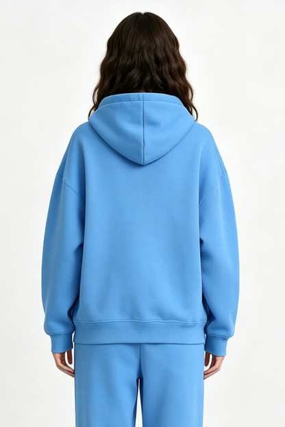 Women's Fall Winter Oversized Solid Kangaroo-Pocket Hoodie