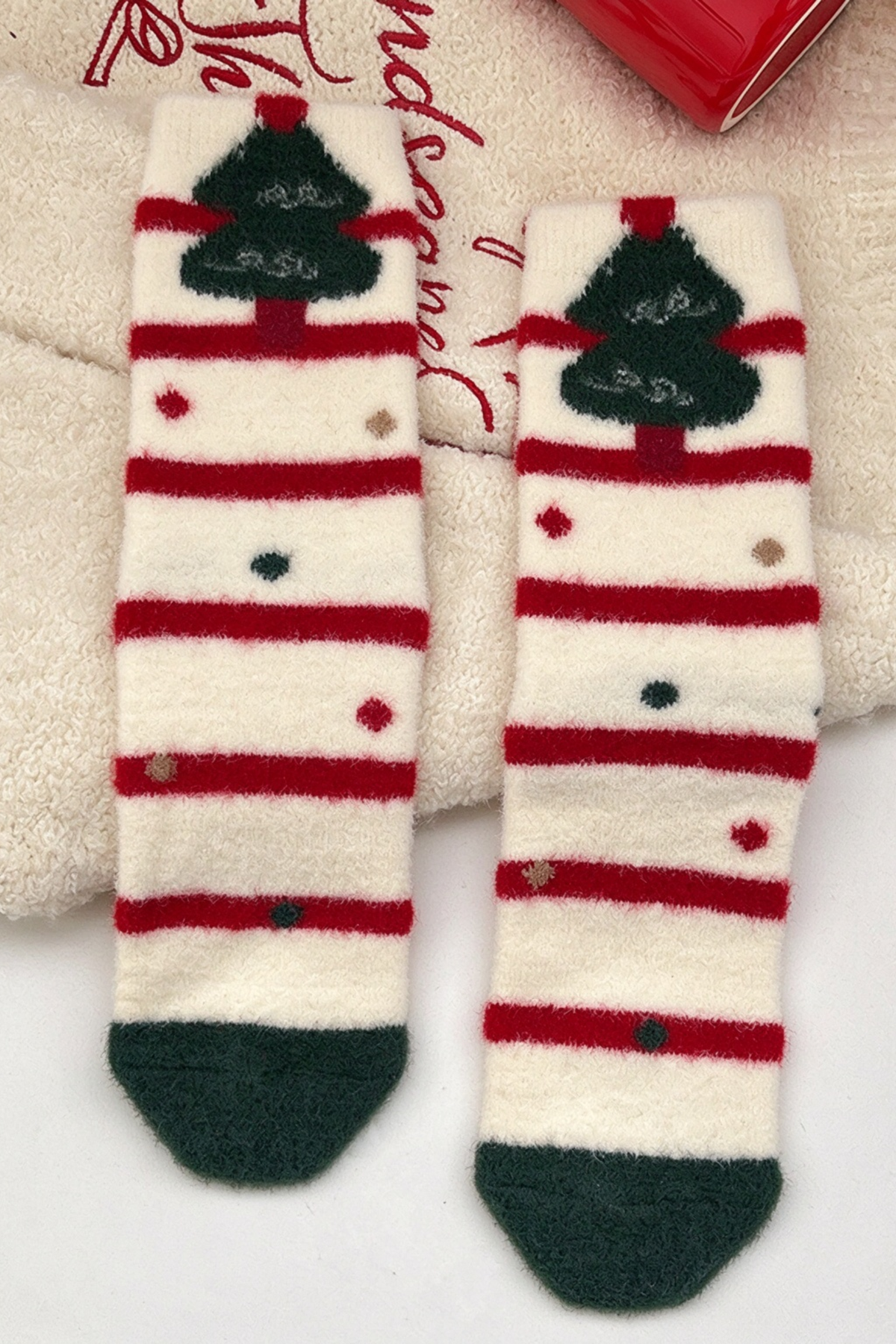 Women's Christmas Plush Warm Cartoon Anti-Pilling Sleep Sock