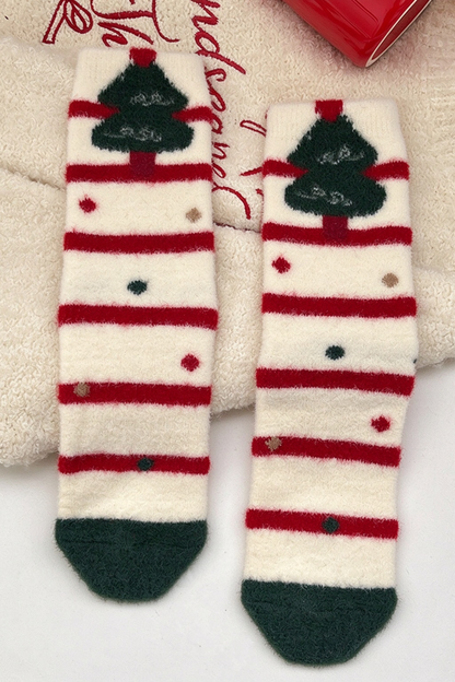 Women's Christmas Plush Warm Cartoon Anti-Pilling Sleep Sock
