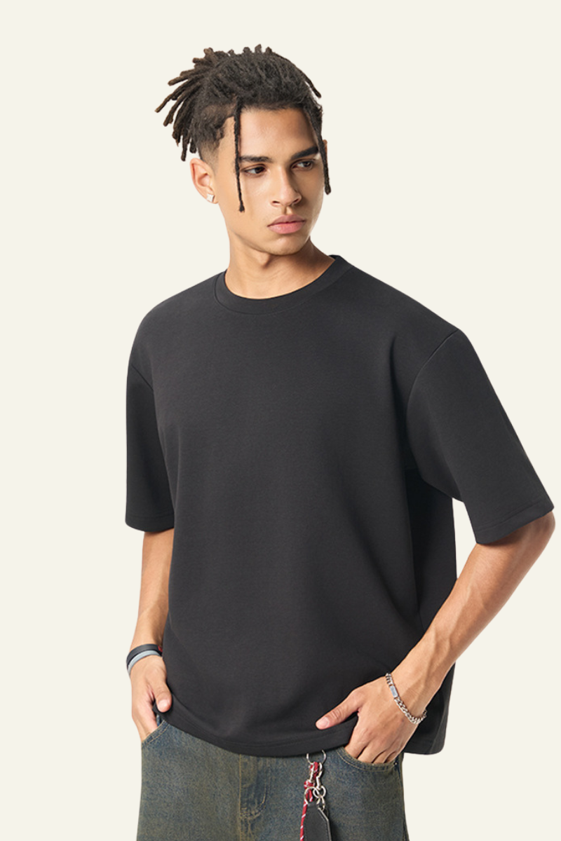 Men’s Streetwear Relaxed  Solid T-shirt
