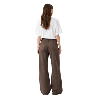 Women's High Waist Non-Stretch Wide Leg Jeans