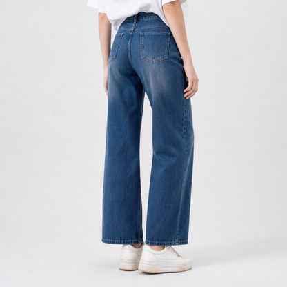 Women's High Waist Non-Stretch Wide Leg Jeans